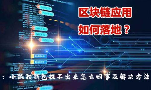 : 小狐狸钱包提不出来怎么回事及解决方法